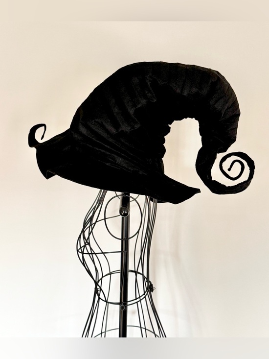 Unbranded Accessories - New Women’s Halloween Black Swirl Gothic Witch Witches Cosplay Costume Hat
